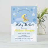 Cute Baby Boy, Moon, Stars Kaart (Staand voorkant)