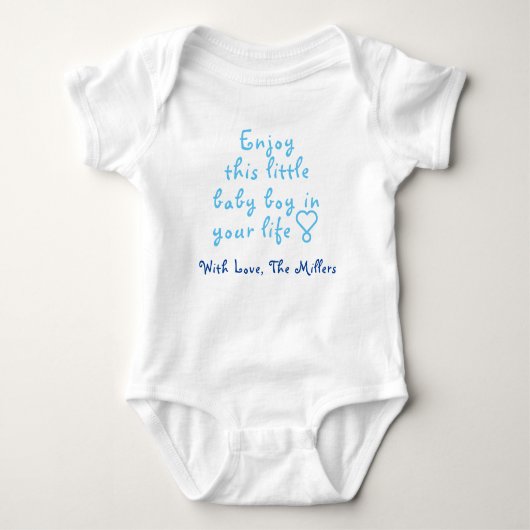 Cute Baby Boy One-Piece, Personalized Baby Gift, Romper (Voorkant)