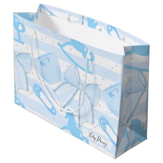 Cute Baby Boy Pattern Groot Cadeauzakje (Achterkant Gekanteld)