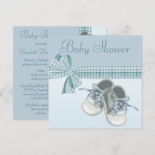 Cute Baby Boy Shower Blue Shower-schoenen & elegan Kaart (Voorkant / Achterkant)
