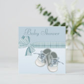 Cute Baby Boy Shower Blue Shower-schoenen & elegan Kaart (Staand voorkant)