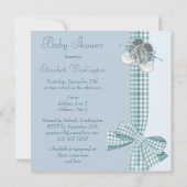 Cute Baby Boy Shower Blue Shower-schoenen & elegan Kaart (Achterkant)