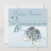 Cute Baby Boy Shower Blue Shower-schoenen & elegan Kaart (Voorkant)