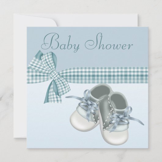 Cute Baby Boy Shower Blue Shower-schoenen & elegan Kaart (Voorkant)