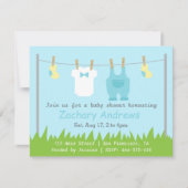 Cute Baby Boy Shower met babykleding Kaart (Voorkant)