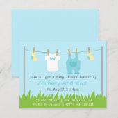Cute Baby Boy Shower met babykleding Kaart (Voorkant / Achterkant)