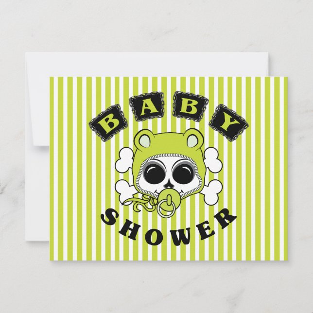 Cute Baby Boy Skull - Lime Green (Voorkant)