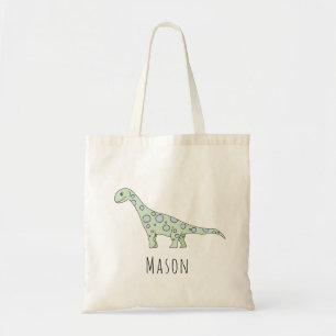 Cute Baby Boy Spotty Dinosaur Name Diaper Tote Bag