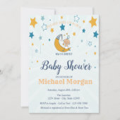 Cute Baby Boy, Stars Baby shower Kaart (Voorkant)