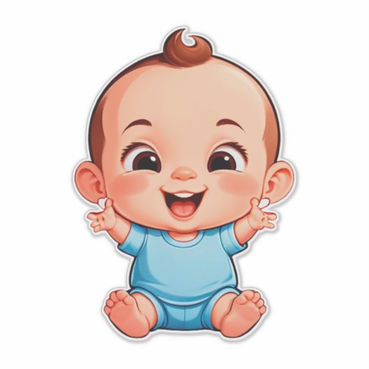 Cute Baby Boy Sticker (Voorkant)