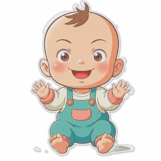 Cute Baby Boy Sticker (Voorkant)