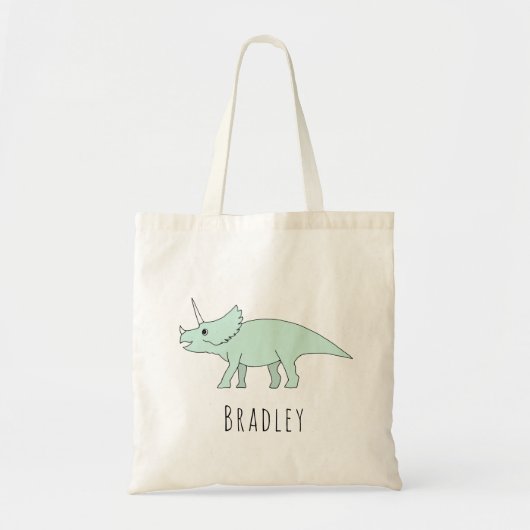Cute Baby Boy Triceraptops Dinosaur Name Diaper Tote Bag (Voorkant)