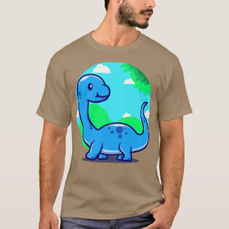 Cute Baby Brontosaurus Cartoon T-shirt