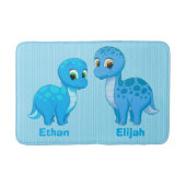 Cute Baby Brother Blue Dinosaurs Badmat (Voorkant)