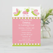 Cute Baby Bugs Birthday Invitation Kaart (Staand voorkant)