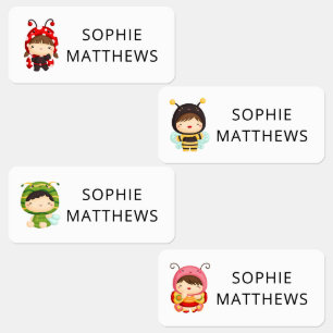 Cute Baby Bugs Custom Personalized Name Clothing Labels