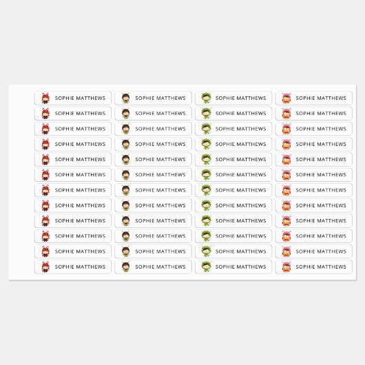 Cute Baby Bugs Custom Personalized Name Clothing Labels (Vel)