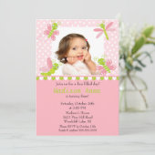 Cute Baby Bugs Photo Birthday Invitation Kaart (Staand voorkant)