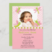 Cute Baby Bugs Photo Birthday Invitation Kaart (Voorkant / Achterkant)