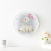 Cute baby Bunny en vlinder. Grote Klok (Huis)