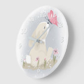 Cute baby Bunny en vlinder. Grote Klok (Hoek)