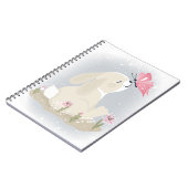 Cute baby Bunny en vlinder. Notitieboek (Linkerzijde)