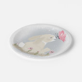 Cute baby Bunny en vlinder. Papieren Bordje (Gekanteld)