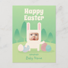Cute Baby Bunny First Paast Feestdagenkaart