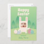 Cute Baby Bunny First Paast Feestdagenkaart (Voorkant / Achterkant)