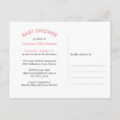 Cute Baby Bunny Floral Wreath Pink Baby shower Uitnodiging Briefkaart (Achterkant)