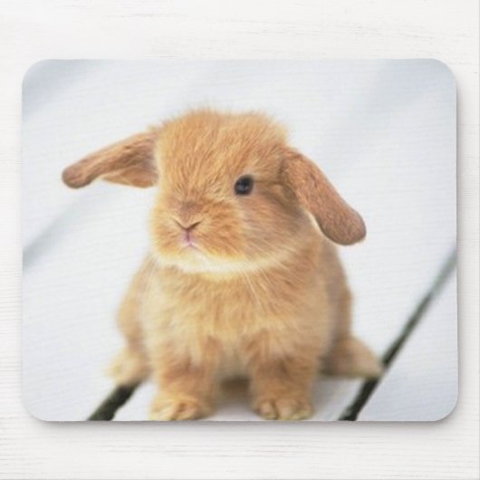 Cute Baby Bunny Happy Easter Design Muismat (Voorkant)