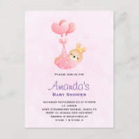 Cute Baby Bunny in een Baby shower van de Hart Bla