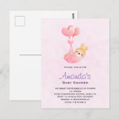 Cute Baby Bunny in een Baby shower van de Hart Bla Briefkaart (Voorkant / Achterkant)