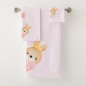 Cute Baby Bunny in een hartenbak Bad Handdoek (Insitu)