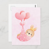 Cute Baby Bunny in een hartenbak Briefkaart (Voorkant / Achterkant)