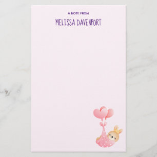 Cute Baby Bunny in een hartenbak Briefpapier