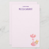 Cute Baby Bunny in een hartenbak Briefpapier (Voorkant / Achterkant)