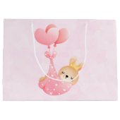 Cute Baby Bunny in een hartenbak Groot Cadeauzakje (Achterkant)