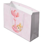 Cute Baby Bunny in een hartenbak Groot Cadeauzakje (Achterkant Gekanteld)