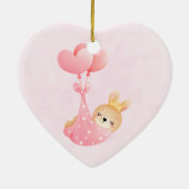 Cute Baby Bunny in een hartenbak Keramisch Ornament (Achterkant)
