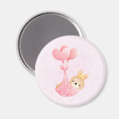 Cute Baby Bunny in een hartenbak Magneet (Voorkant / Achterkant)