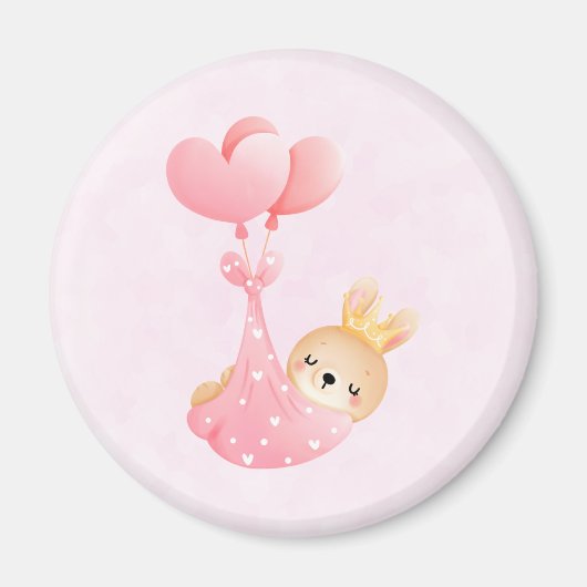 Cute Baby Bunny in een hartenbak Magneet (Voorkant)