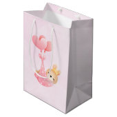 Cute Baby Bunny in een hartenbak Medium Cadeauzakje (Voorkant Gekanteld)