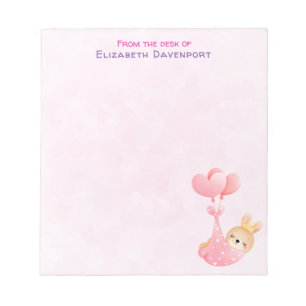 Cute Baby Bunny in een hartenbak Notitieblok