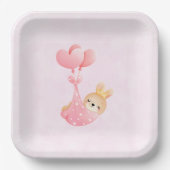 Cute Baby Bunny in een hartenbak Papieren Bordje (Voorkant)