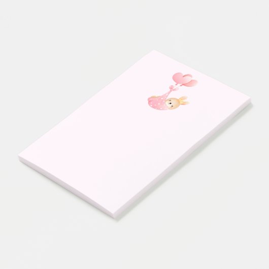 Cute Baby Bunny in een hartenbak Post-it® Notes (Schuin)