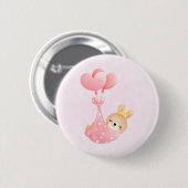 Cute Baby Bunny in een hartenbak Ronde Button 5,7 Cm (Voorkant /achterkant)