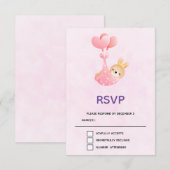 Cute Baby Bunny in een hartenbak RSVP Kaartje (Voorkant / Achterkant)