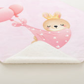 Cute Baby Bunny in een hartenbak Sherpa Deken (3/4)
