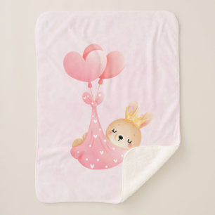 Cute Baby Bunny in een hartenbak Sherpa Deken